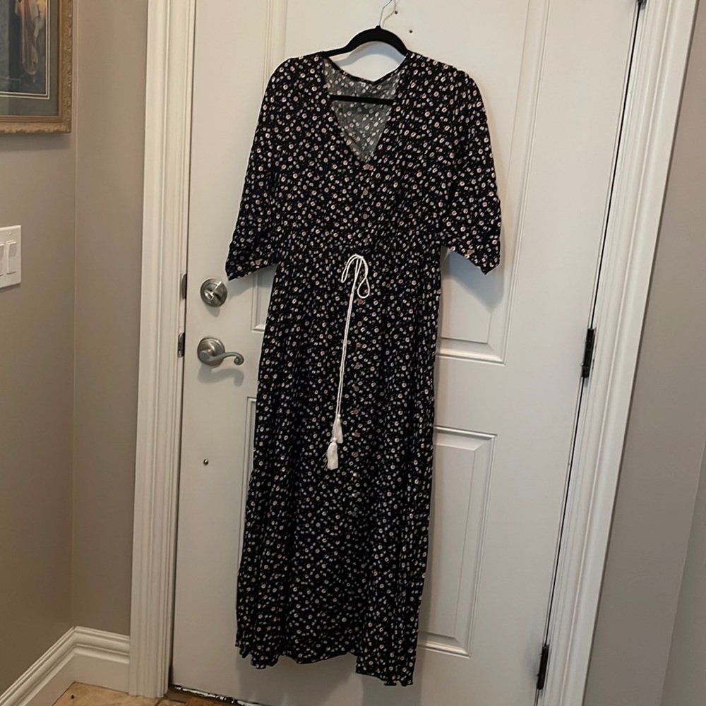 Cute black purple pink flower dress